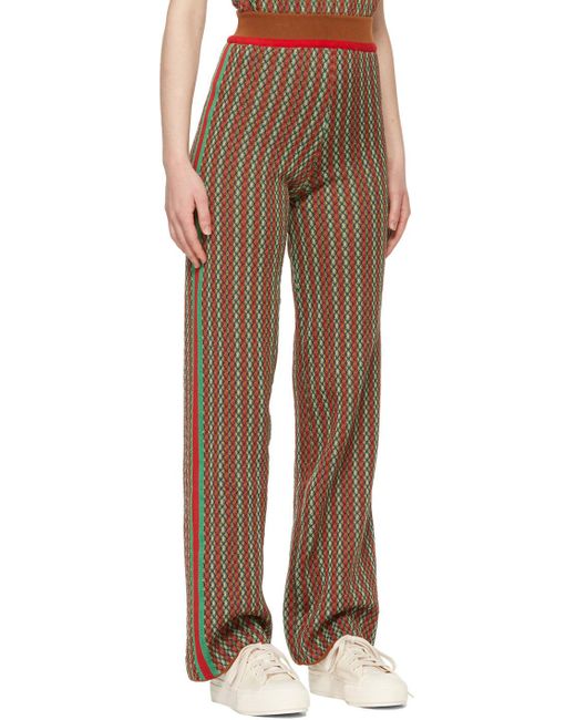 Slacks and Chinos Wide-leg and palazzo trousers Wales Bonner Orchestre Jacquard-knit Wide-leg Pants in Brown Womens Clothing Trousers 