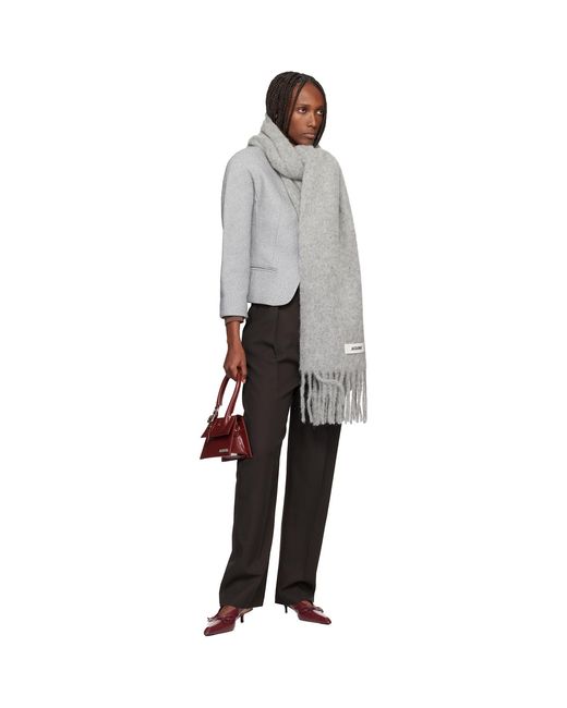 Jacquemus Gray 'The Carro' Scarf