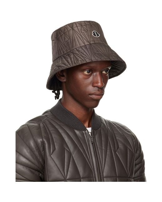 Rick Owens Brown Moncler + Bucket Hat for men