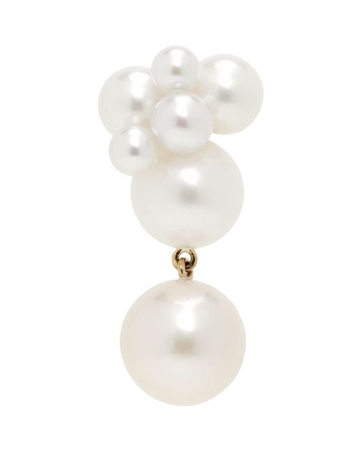 Sophie Bille Brahe White Bisou Perle Single Earring