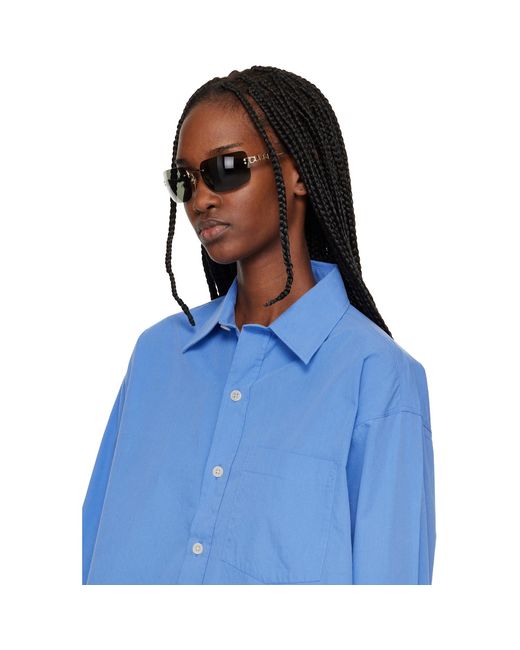 Gucci Black Block Bending Sunglasses