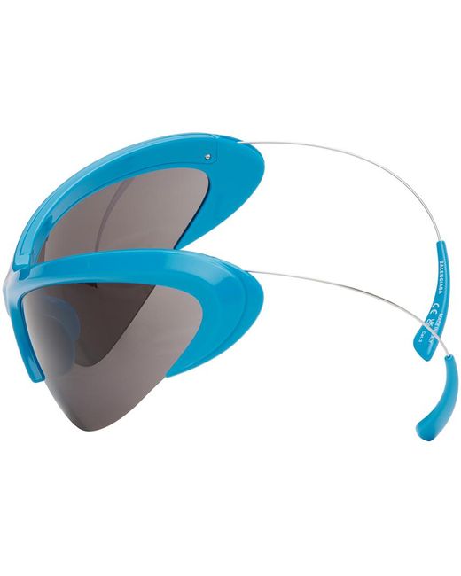 Balenciaga Blue Wire Cat Sunglasses for men