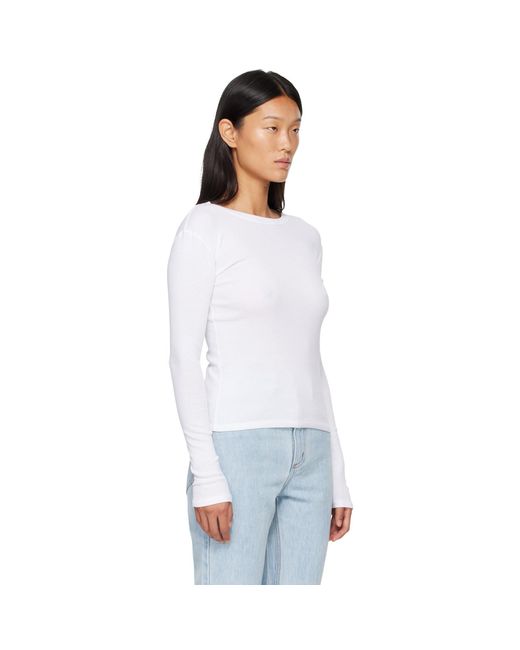 HOMMEGIRLS White Fruit Of The Loom Edition Long Sleeve Slim T-Shirt