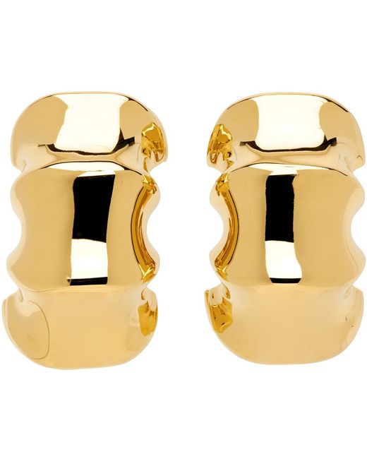 Khaite Metallic Gold 'the Medium Julius Loop' Earrings