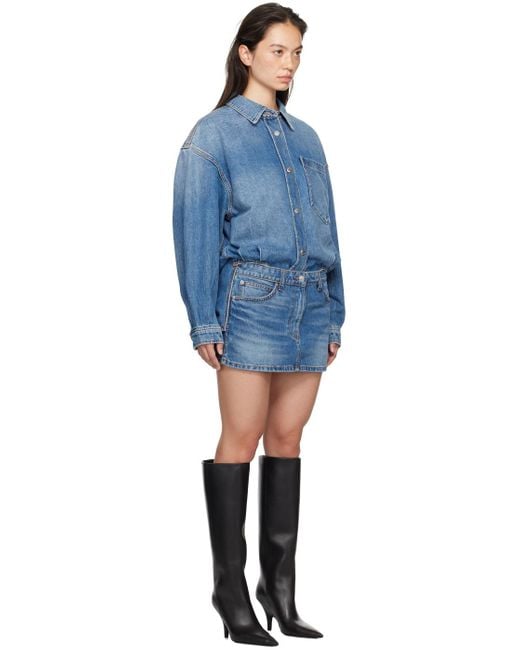 Alexander Wang Black Pre-Styled Denim Shirt Minidress