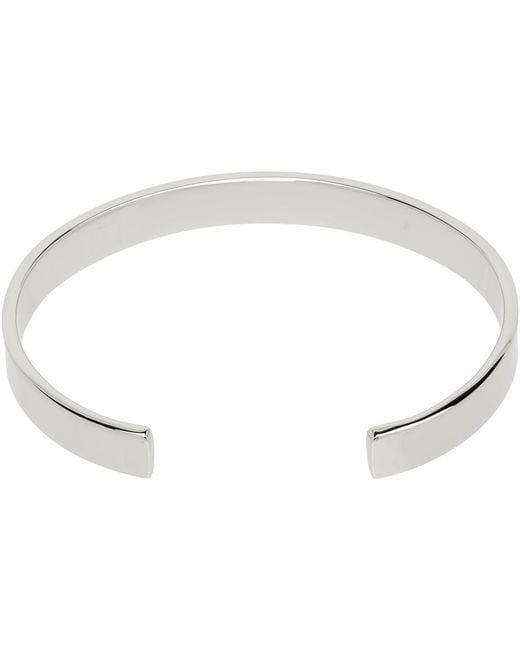 MM6 by Maison Margiela Black Numerical Minimal Signature Cuff Bracelet for men