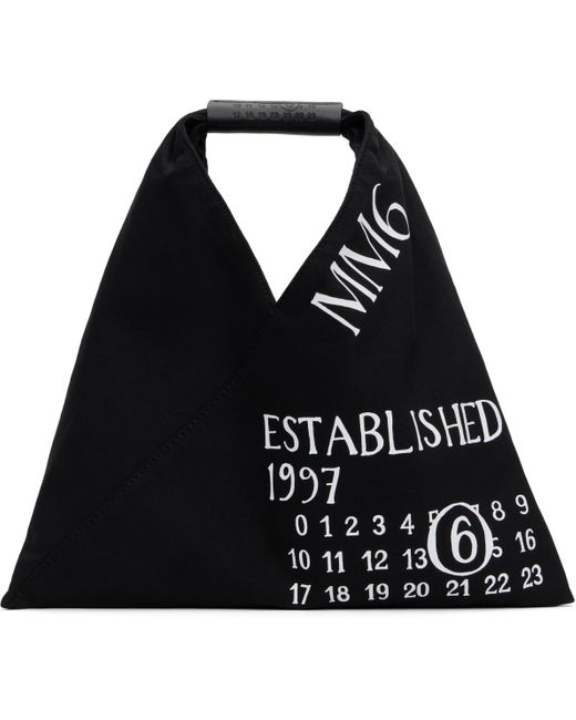 MM6 by Maison Martin Margiela ブラック ミニ Established Print ジャージ トートバッグ Black