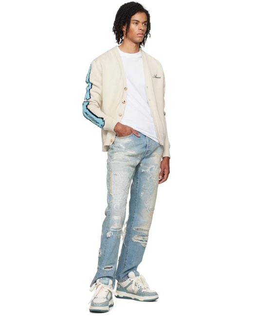 【AMIRI】ブラック＆オフホワイト Bandana MA-1デニムスニーカー AMIRIのブラック＆オフホワイト Bandana MA-1 デニム スニーカー