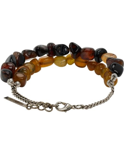 Dries Van Noten Brown Beaded Bracelet for men
