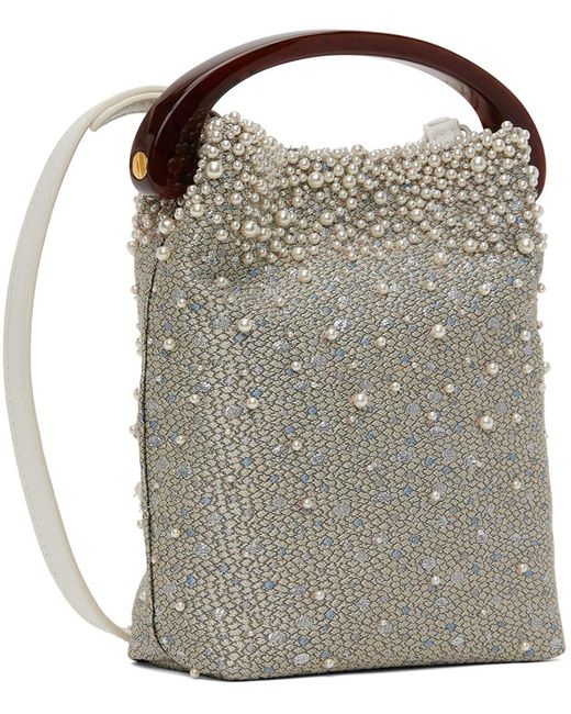 Dries Van Noten Metallic Off- Embellished Bag
