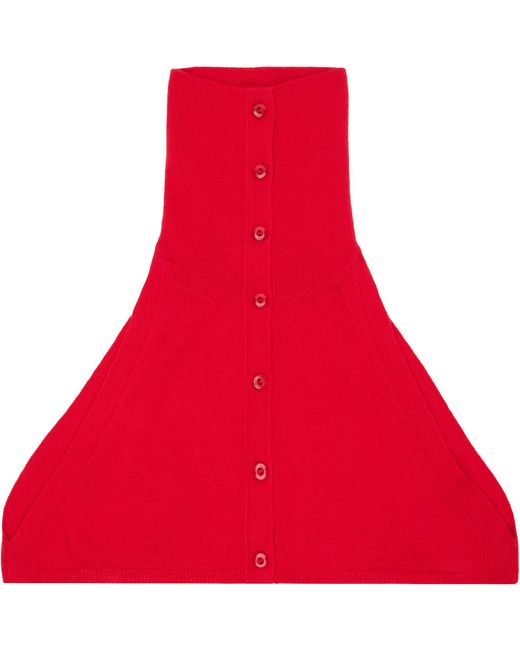 OPEN YY Red Button Up Neck Layer Collar
