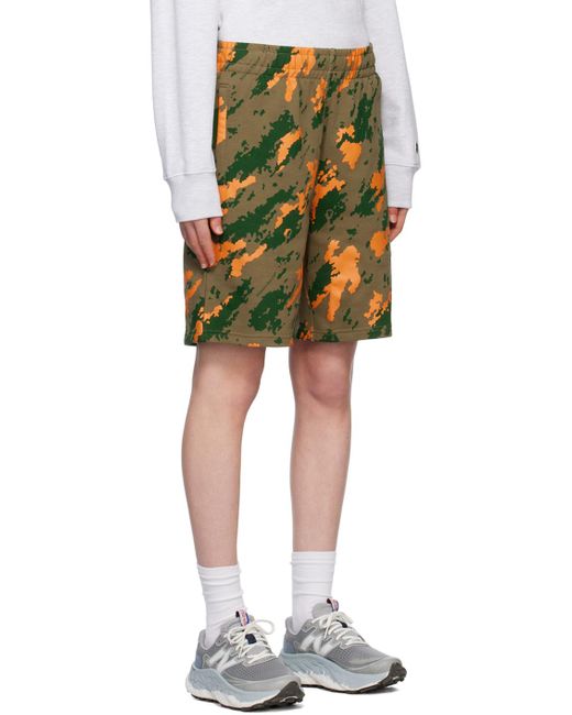 BBCICECREAM Yellow Khaki Camo Print Shorts