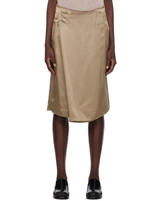 6397 Natural Wrap Midi Skirt