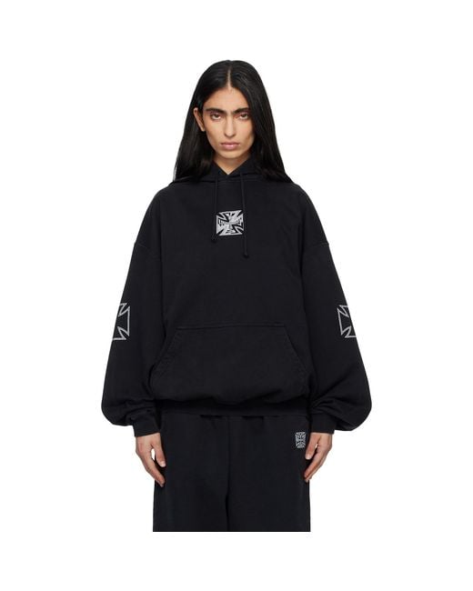 Vetements Blue Triple Biker Cross Logo Hoodie