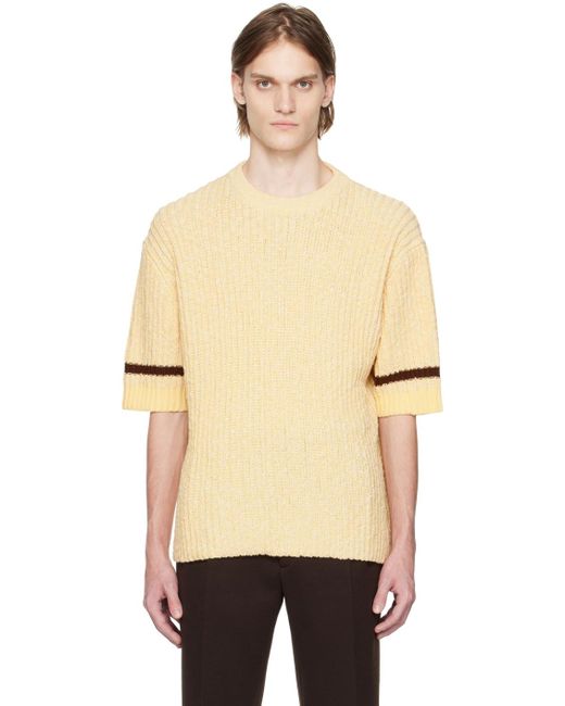 Jil Sander Natural Yellow Stripe T-shirt for men