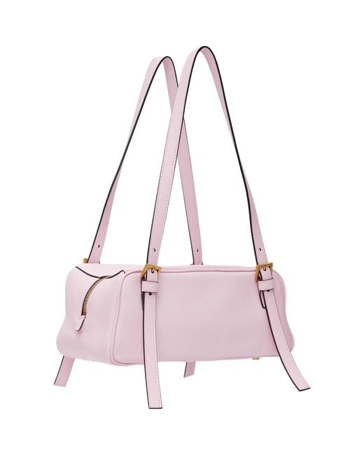 Versace Pink Emblème Nappa Bowling Bag