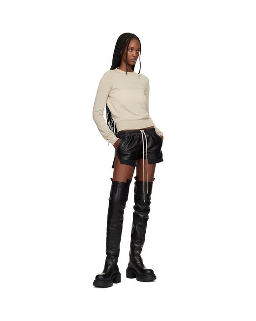 Rick Owens Black Off- Temple Biker Level Sweater