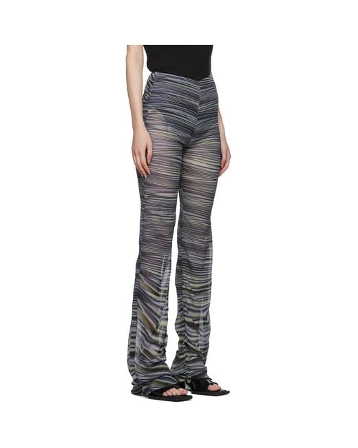 Dion Lee Black Drape Print Gather Pants