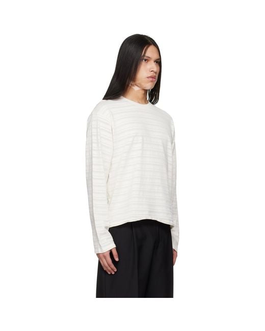 mfpen White Off- Round Neck Sweater for men