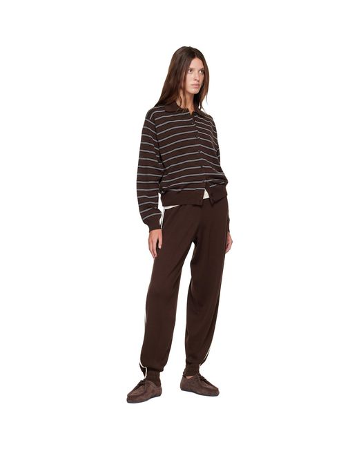 Cordera Brown Organic Cotton Striped Polo Cardigan