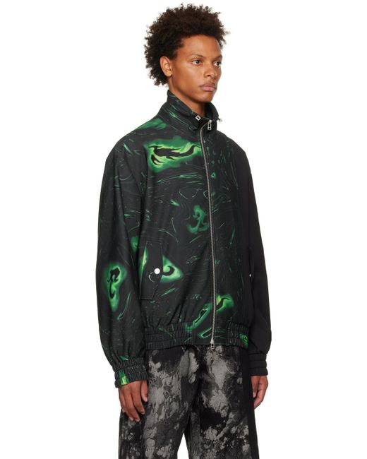Feng Chen Wang Black Graphic Jacket for men