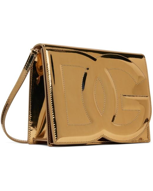 Sac à bandoulière doré à logo dg Dolce & Gabbana en coloris Metallic