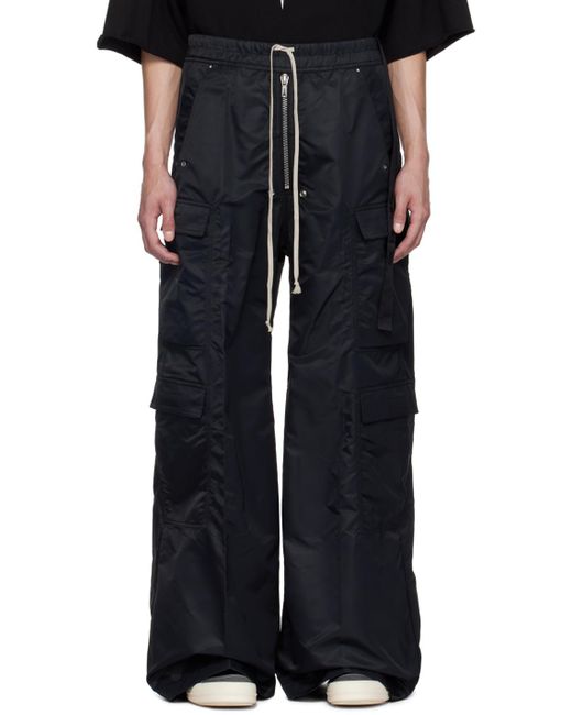 Pantalon cargo ample noir à glissière bela Rick Owens pour homme en coloris Black