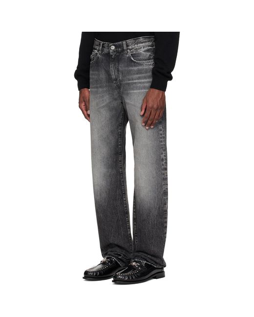Jean Décontracté Gris Versace pour homme en coloris Black