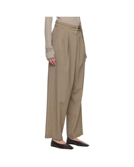 LE17SEPTEMBRE Natural Overwrap Wide Trousers