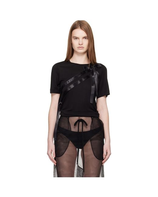 Simone Rocha Black Bow Sash Easy T-Shirt