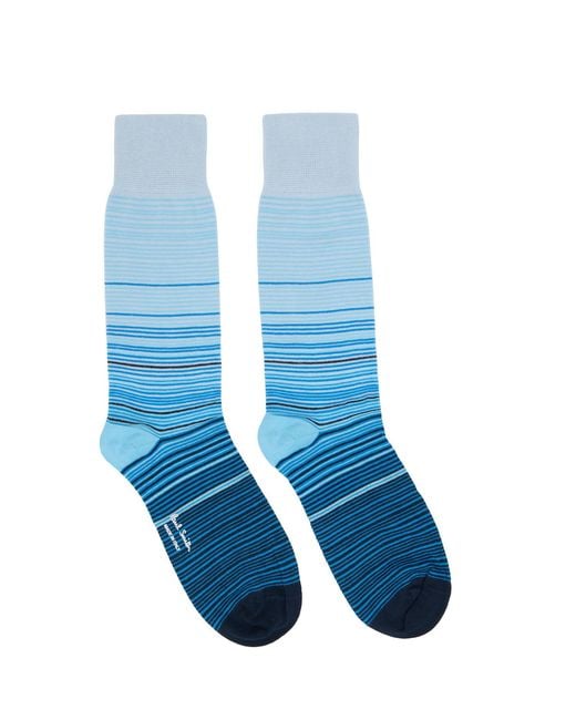 Paul Smith Blue Three-Pack Mixed Stripe Cracker Set Socks for men