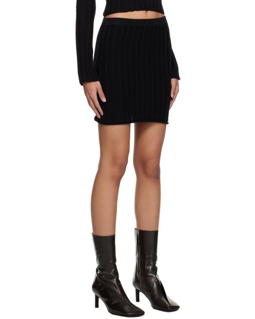 Filippa K Black Rib Miniskirt