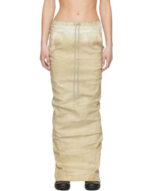 Rick Owens ベージュ Hollywood Pull On Pillar デニム マキシスカート Natural