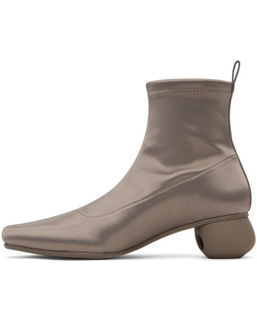 Issey Miyake Gray Taupe United Nude Edition Carve Boots