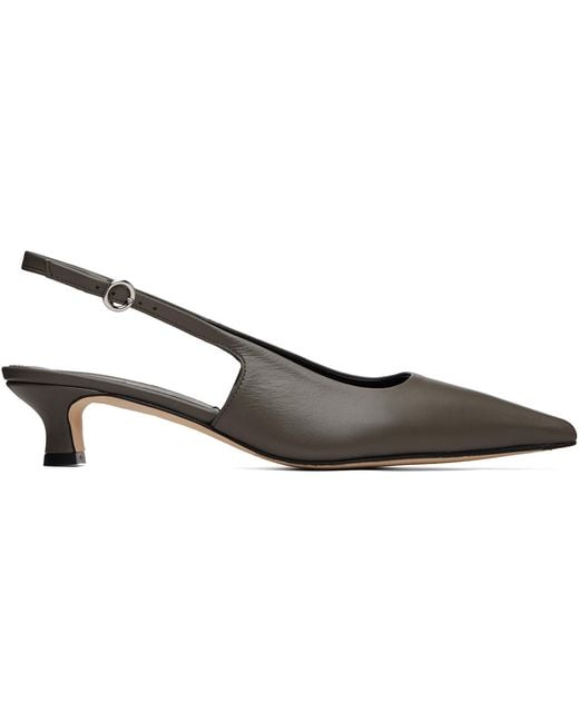 Aeyde Brown Catrina Slingback Heels