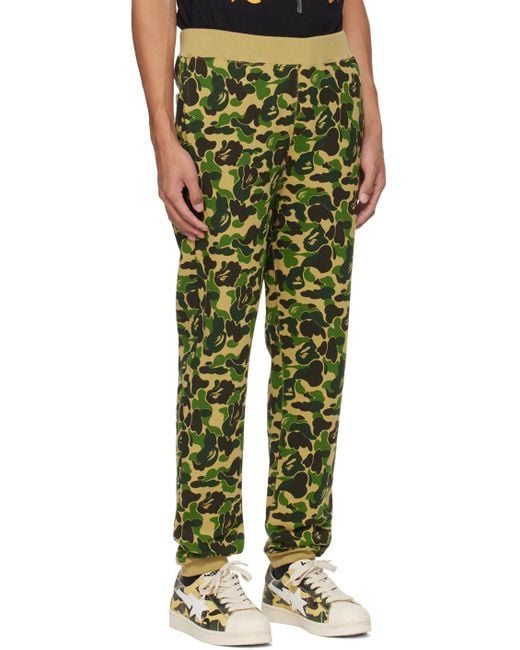 Pantalon de survêtement kaki à motif camouflage abc et à appliqués en verre taillé A Bathing Ape pour homme en coloris Green