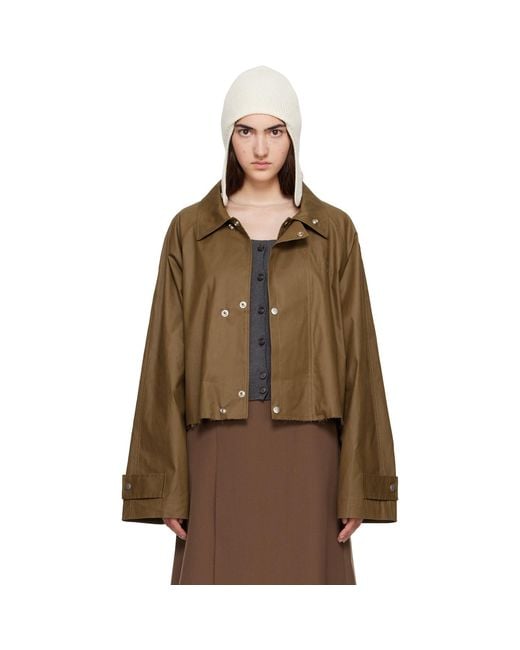 MM6 by Maison Margiela Brown Khaki Coated Short Trench Jacket