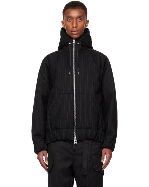 SACAI ストライプ ウール ショートパンツ sacai シワ加工 ストライプ ベルテッド ハーフ ショートパンツ 1
