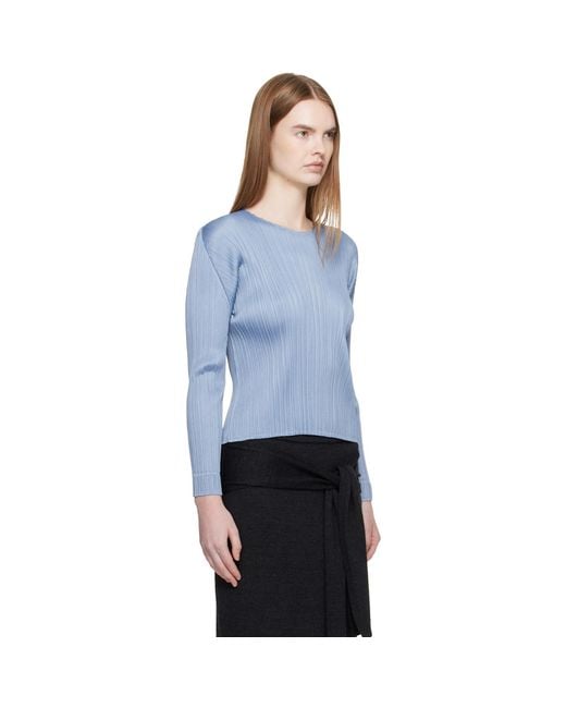 Pleats Please Issey Miyake Blue Monthly Colors December Blouse