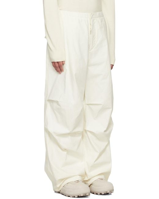Jil Sander Natural White Oversized Cargo Pants for men