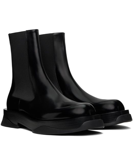 Jil Sander Black Leather Chelsea Boots for men