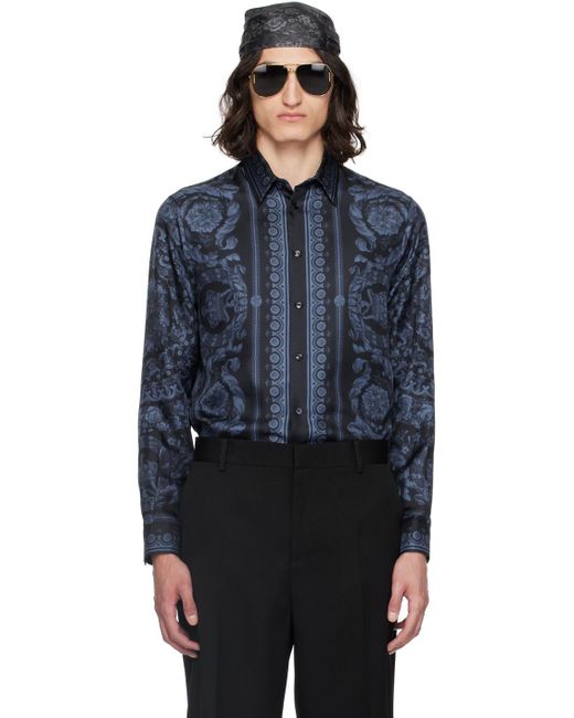Versace Blue Barocco Shirt for men