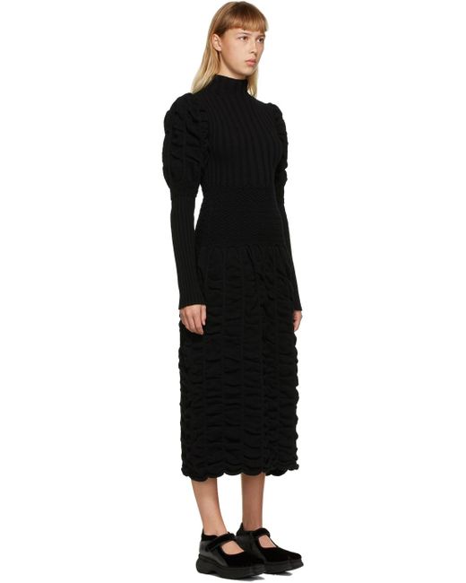 PAULA CANOVAS DEL VAS Black Long Knit Dress