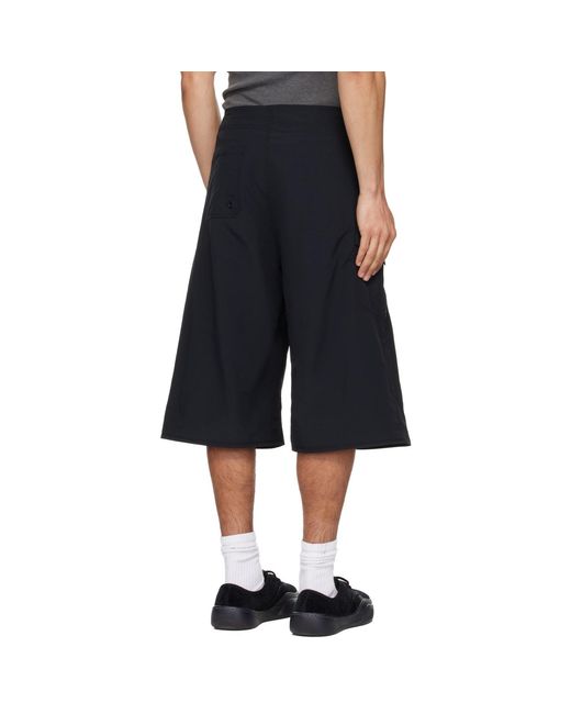 ERL Black Long Woven Shorts for men