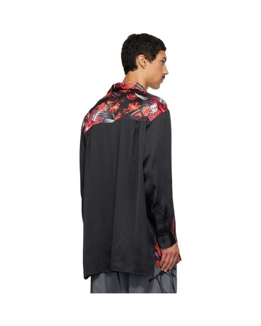 Y-3 Red Satin Graphic 'Beast' Shirt for men
