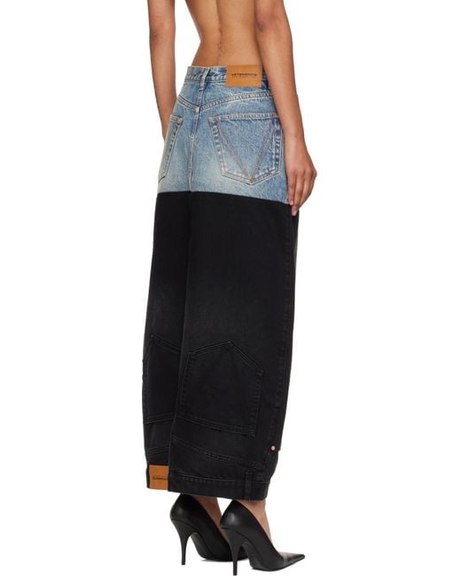 Vetements ブルー＆ブラック Double デニム マキシスカート Black