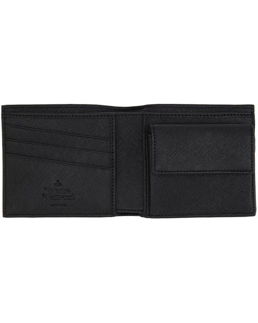 Vivienne Westwood Black Saffiano Man Coin Pocket Wallet for men