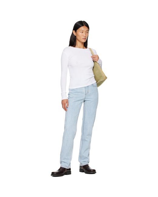 HOMMEGIRLS White Fruit Of The Loom Edition Long Sleeve Slim T-Shirt