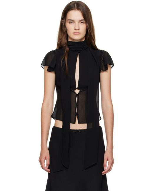 GUIZIO Black Ara Blouse