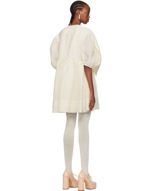 Robe courte blanc cassé à boucle Simone Rocha en coloris Black
